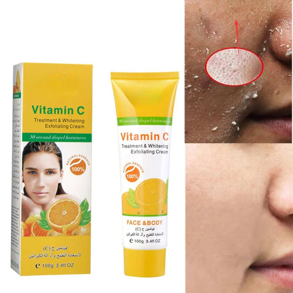 Beauty 100g Herbal Vitamin C Treatment Whitening Mildly Soften Exfoliating Cream Peeling Gel Face Body Beauty Skin Care