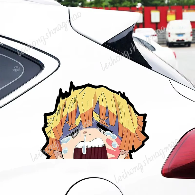 مضحك Inosuke نظرة خاطفة ملصقات السيارات شيطان القاتل أنيمي ملصق الوفير محمول الأمتعة الجسم الخدوش مغطاة ملصقات الفينيل