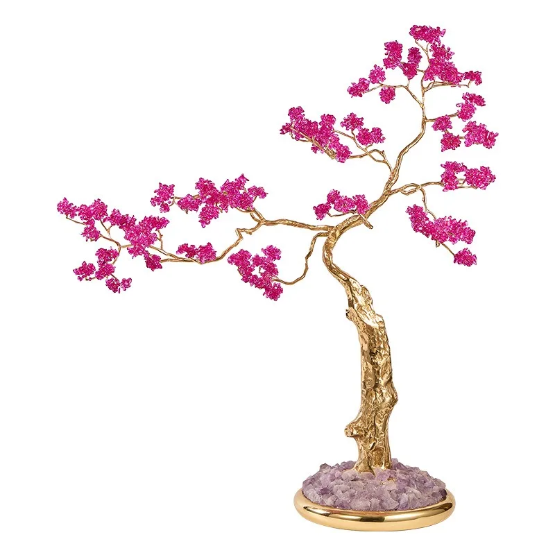 Light luxury high-end crystal welcome pine decorative ornaments, living room, Wangzhai floor entrance office, high-end