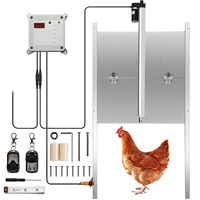 SucceBuy Automatic Chicken Coop Door Timer & Light Sensor W/ 2 Remote Controls Opening Farm 110-220V Chicken Pet Dog Door Opener