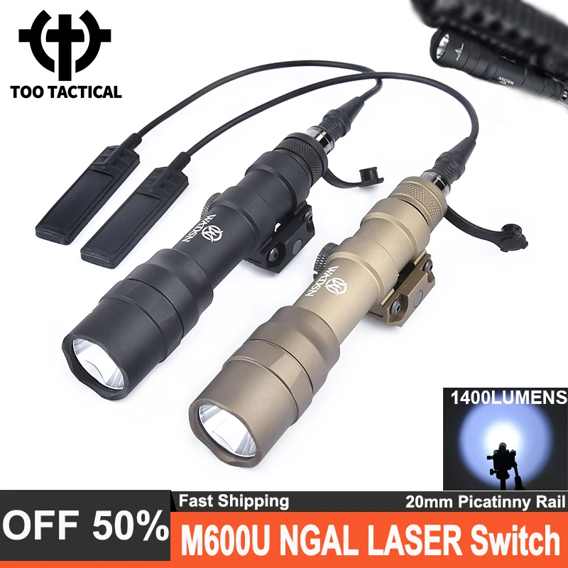 

Airsoft M600DF Flashlight 1400 Lumens Powerful White LED Scout Light Torch Wadsn M600 Series Hunting Weapon Lights Fit 20MM Rail