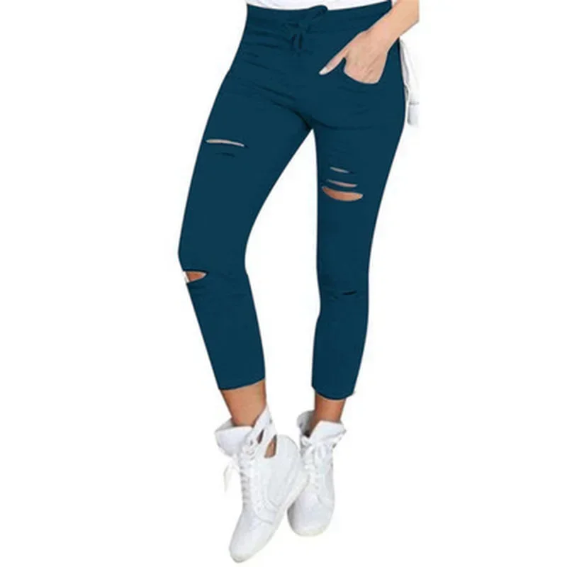 Zerrissene Jeans für Damen, große Größe, zerrissene Hose, Stretch-Bleistifthose, Leggings, Damenjeans, Damenjeans