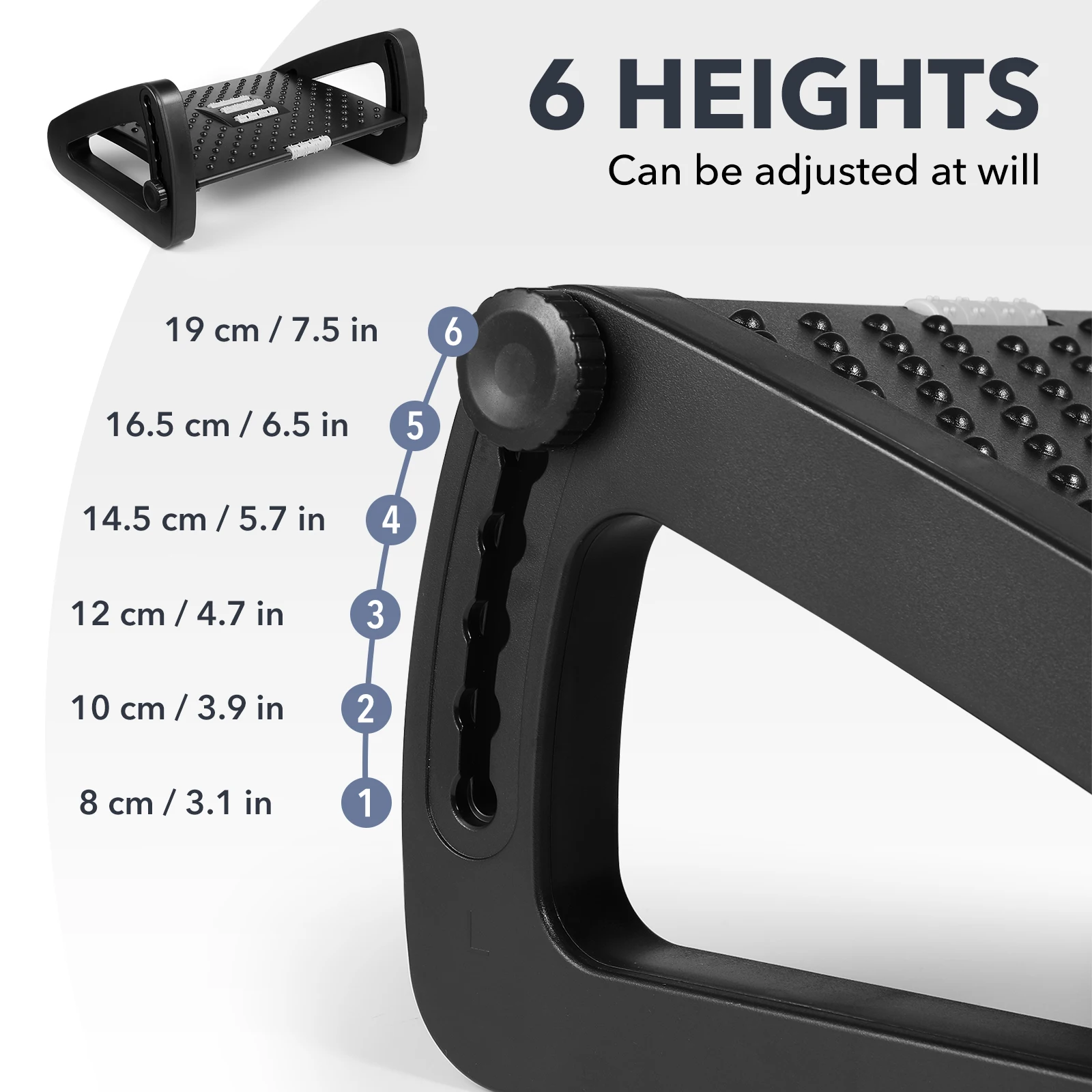 

Adjustable Under Footrest Ergonomic Non-Slip Sturdy Roller Footrest For Office Home Use Desk Foot Rest Leg Support Under