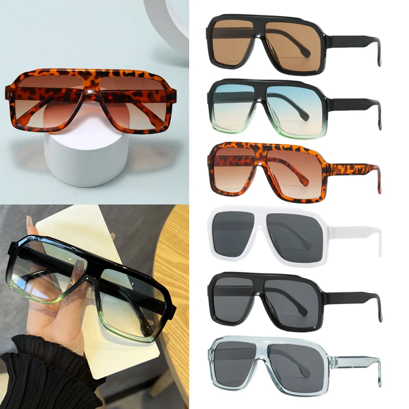 Oversized Square Anti Light Glasses Women Men Thick Frame Brand Eyewear Fashion Chic Polygon Black Shades Sunglasses