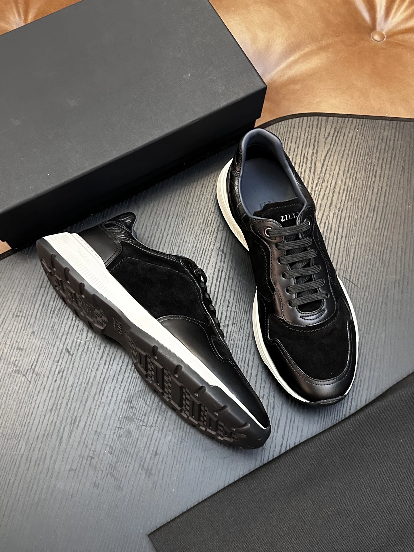 OECHSLI Shoes Cowhide Sneakers 2026 new casual comfortable embroidery genuine leather sports shoes Men European big size 38-46