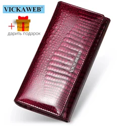 Free Gift Women Wallets Genuine Leather Wallet Female Purse Long Coin Purses Holders Ladies Hasp Fashion Womens Money Bag