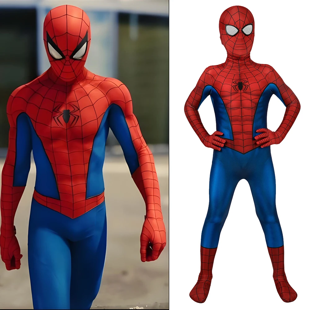 

PS4 Parker Spideman Cosplay Classic Spider Boys BodySuits for Kid Superhero 3D Printed Spandex Cosplay Halloween Cosume Children