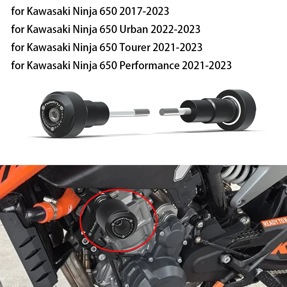

Frame Sliders Crash Protector Motorcycle Falling Protection Pad For Kawasaki Ninja650 Urban Tourer Performance 2017-2023
