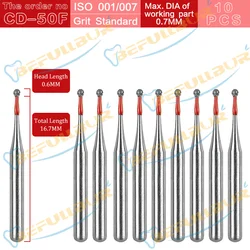 BEFULL 10PCS CD Tpye Dental Diamond Burs Drill PolisherTeeth Stainless Steel for High Speed Handpiece Dentistry Nail Polishing