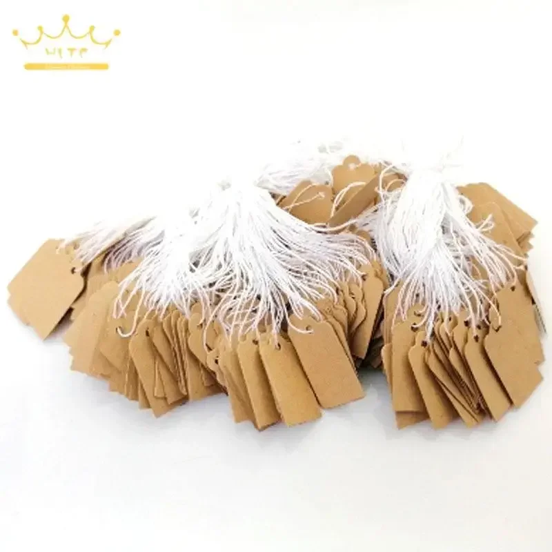 

Цинник из бумаги цвета хаки, прямоугольная пустая веревка, этикетка для ювелирных изделий, белые карты для демонстрации цен ювелирных изделий, рекламная этикетка для продажи