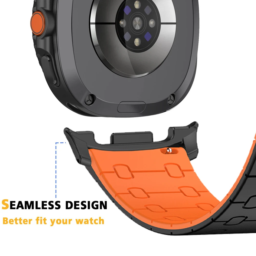 لا توجد فجوات سيليكون العصابات لساعة سامسونج جالاكسي 8 40 ملم 44 ملم 46 ملم كوريا سوار جالاكسي ساعة الترا 2025 / ساعة 8 حزام كلاسيكي