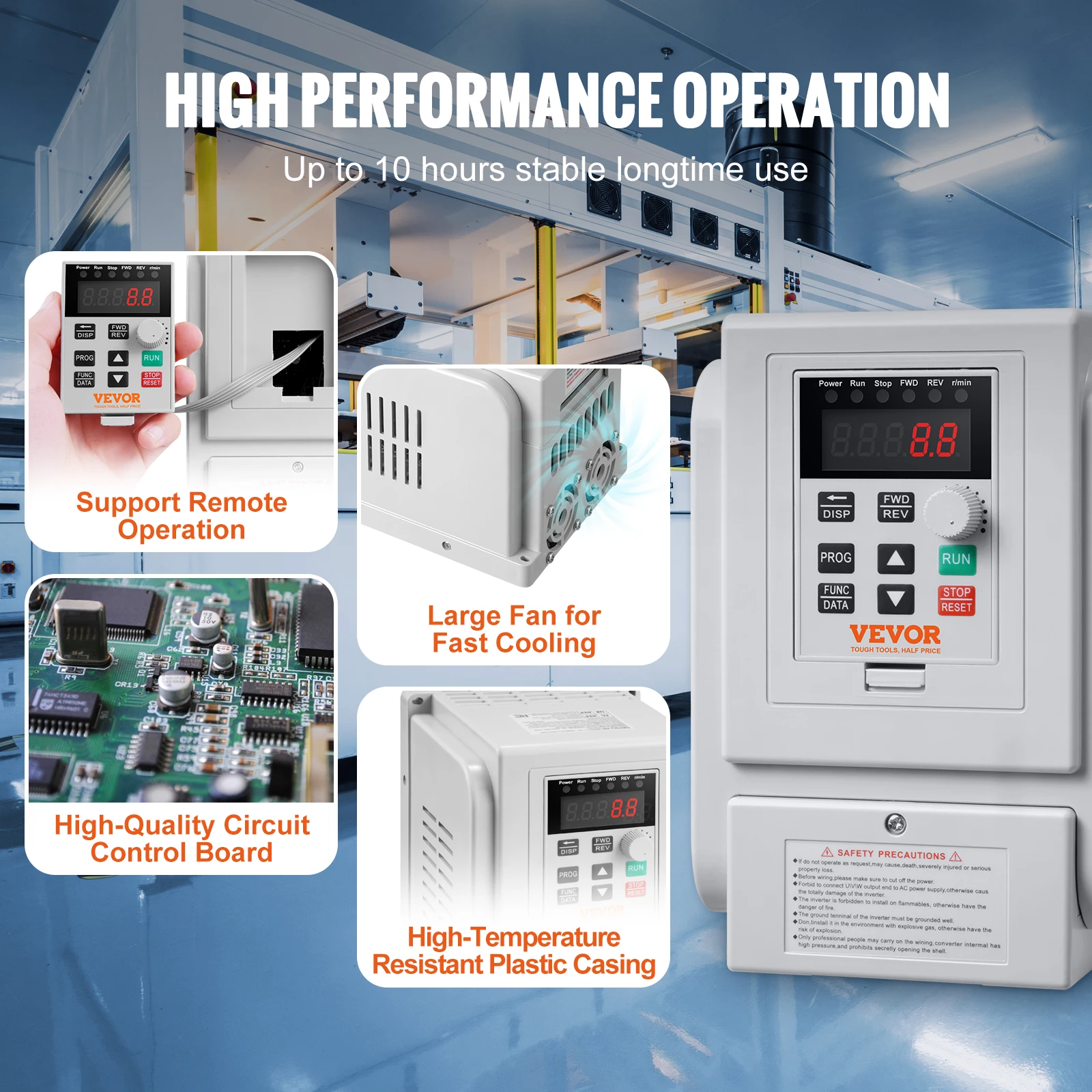 Imagem -05 - Vevor-acionamento de Frequência Variável para Motor ac Controle de Velocidade Monofásico Entrada 220v240v Phase 220v-240v Vfd 5hp 4kw