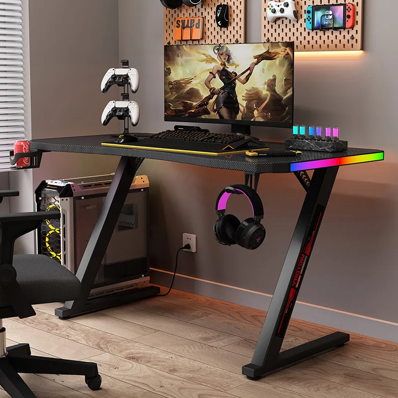 Adjustable RGB Colorful Lights with Multi-style Electronic Sports Desktop Game Table Home Bedroom Study Desk