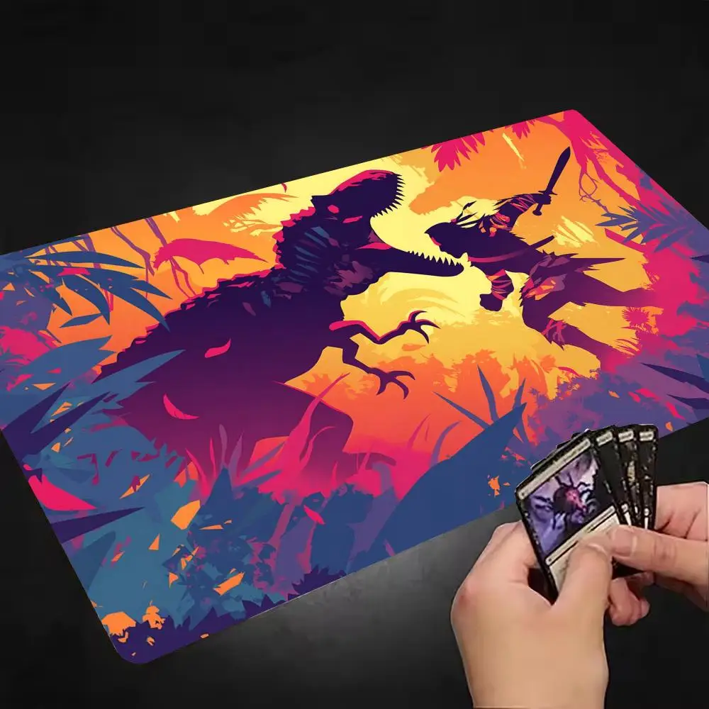 Dinosaur Warrior Battle Mousepad Desk Mat Precision Tracking Large Size For Esports Gaming Desk