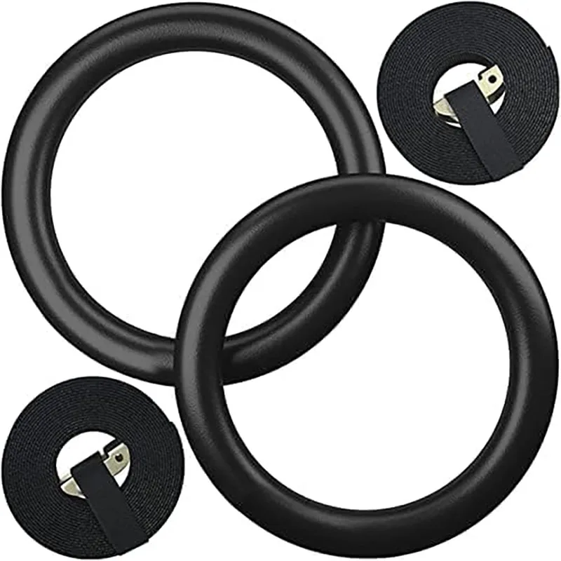 ABS Gymnastic Rings with Adjustable Straps Exercise Rings with Metal Buckles Non-Slip Fitness Rings for Home Gym Outdoor Train