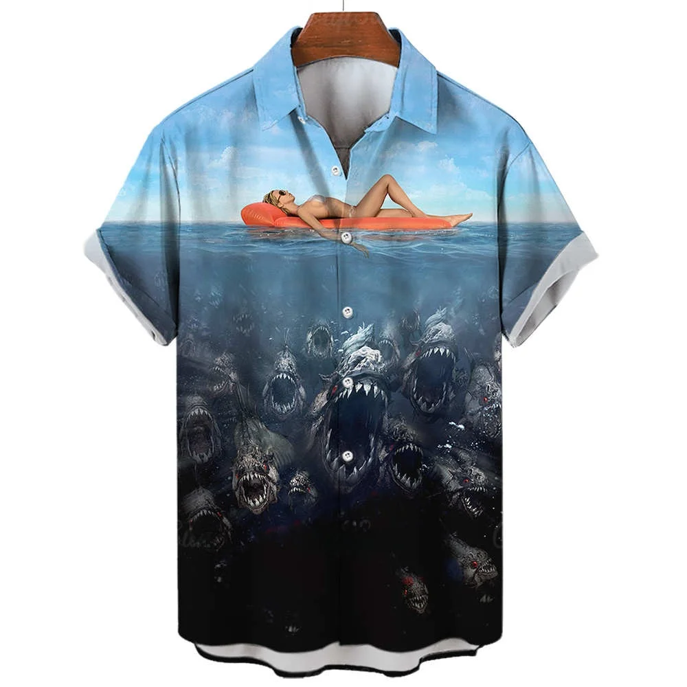 

ort Sve Button up Printed irt Stand Collar Design Breathable Cotton Youth Faion Summer irt European Simple Sle