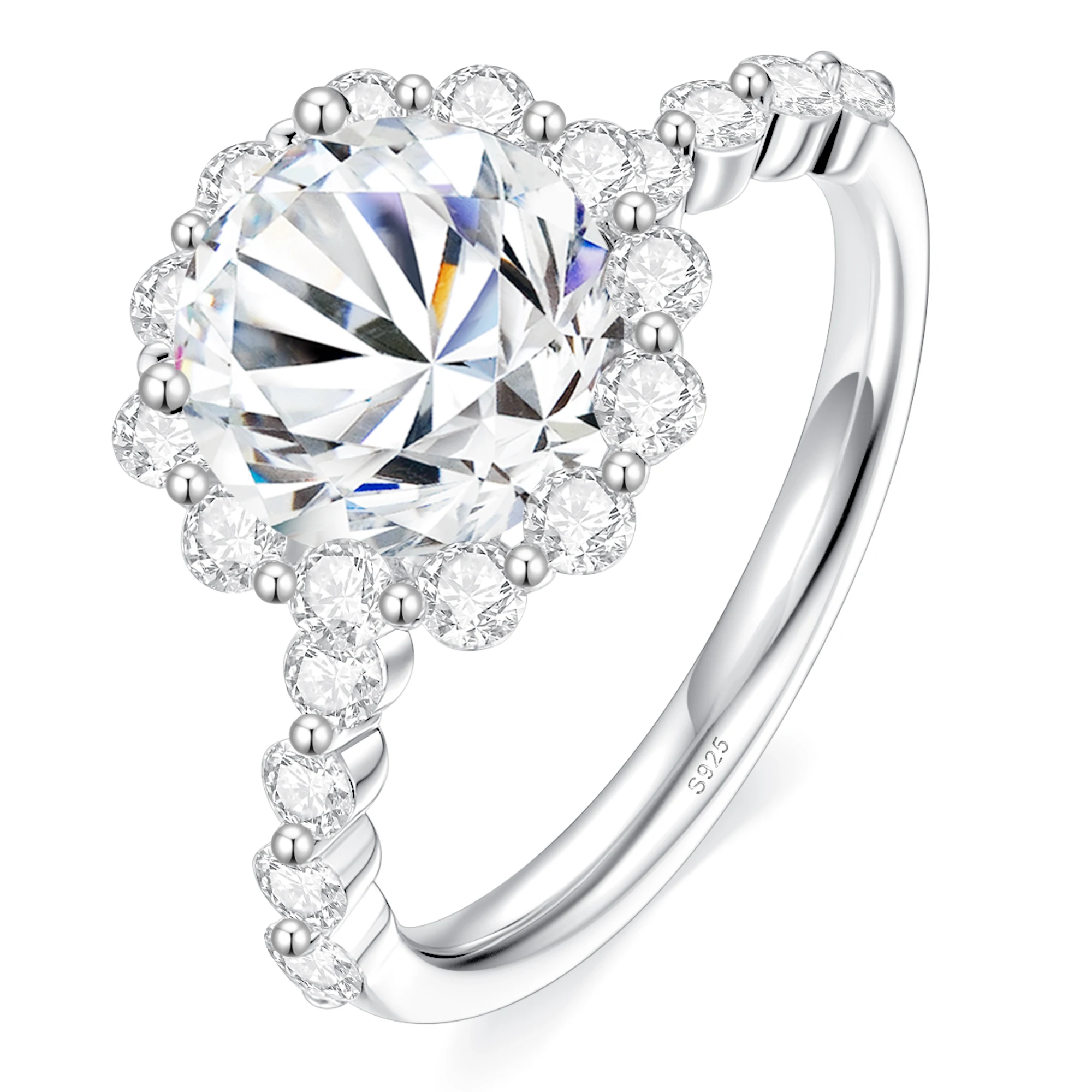 

Обручальное кольцо с муассанитом 3CTTW, цвет D, VVS1, круглая бриллиантовая огранка, обручальное кольцо с бриллиантами, стерлинговое серебро S925, белый 18 карат