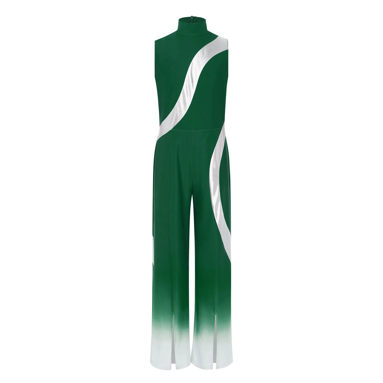 

Kids Sleeveless Ballet Bodysuit Gymnastics Jumpsuit for Boys Split Gradient Full Body Leotard Ice Skating Performance Dancewear