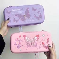 Pink Purple Butterfly Nintendo Switch Portable Travel Bag  Anti-collision Shell Storage Case To Organize Gaming Accessories