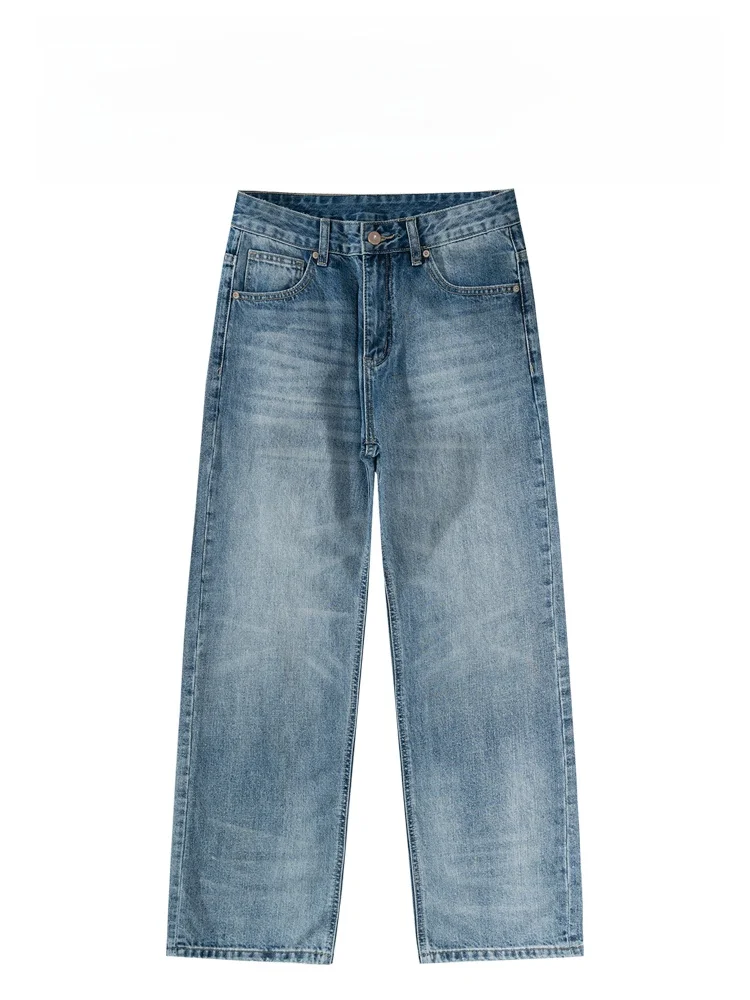 

Модные мужские повседневные джинсы BAIRBAOLIY свободного кроя с прямыми штанинами, винтажные, универсальные, удобные, из смесового хлопка и полиэстера