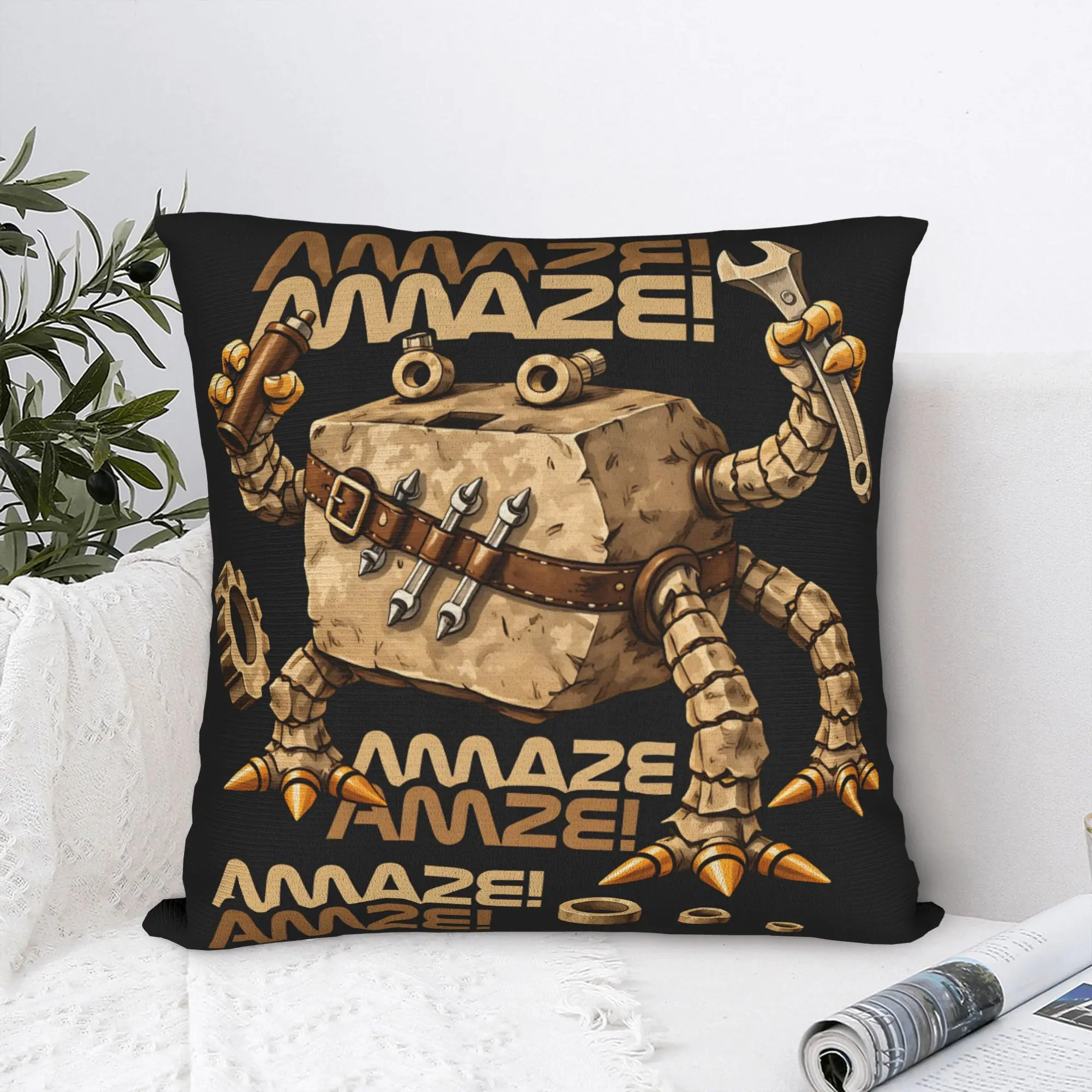 R-Rockys Amazes Pillowcases  Vintage Pillow Case For Sofa Home Decor Square Pillow Cover