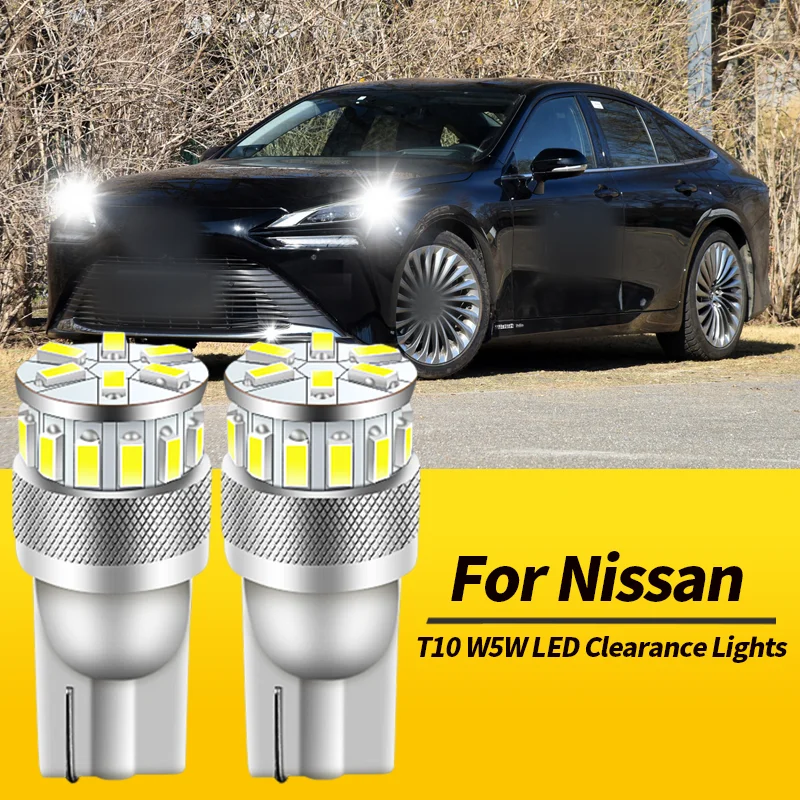 2PCS T10 W5W LED Clearance Lights Canbus For Nissan Micra 1992-15 NV200 10-18 Pulsar C13 14-19 Qashqai J10 07-13 Car Accessories