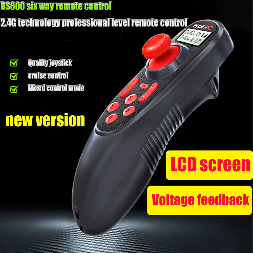 HotRC DS600 Single Hand 6CH RC Transmitter F-06A Receiver 2.4G Radio For RC Bait Boat Robot Ship