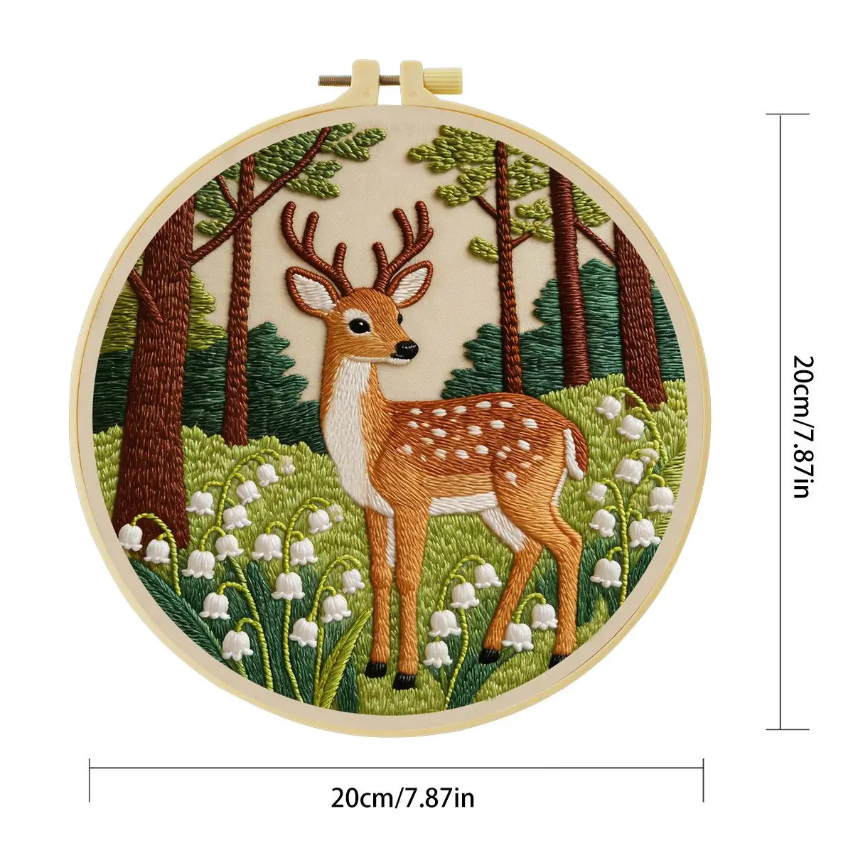1 Stück 20X20CM/15X15CM 7,87/6,3 Zoll Rotes Hirsch Stickerei Starter-Kit DIY-Kit DIY-Stickerei-Set Handarbeiten Nähkunst Nadelkunst – Detail 5