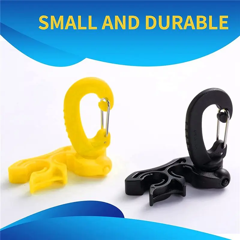 ABVH-2 Packs Scuba Hose Clip Scuba Diving Hose Holder Clip, Double BCD Dive Hose Holder With Snap Hook Buckle view 2