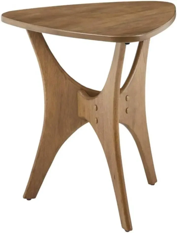 

Blaze Triangle Wood Triangle Sofa Table Plywood with Wood Veneer Legs, Mid-Century Modern, Easy Assembly, Accent Furniture