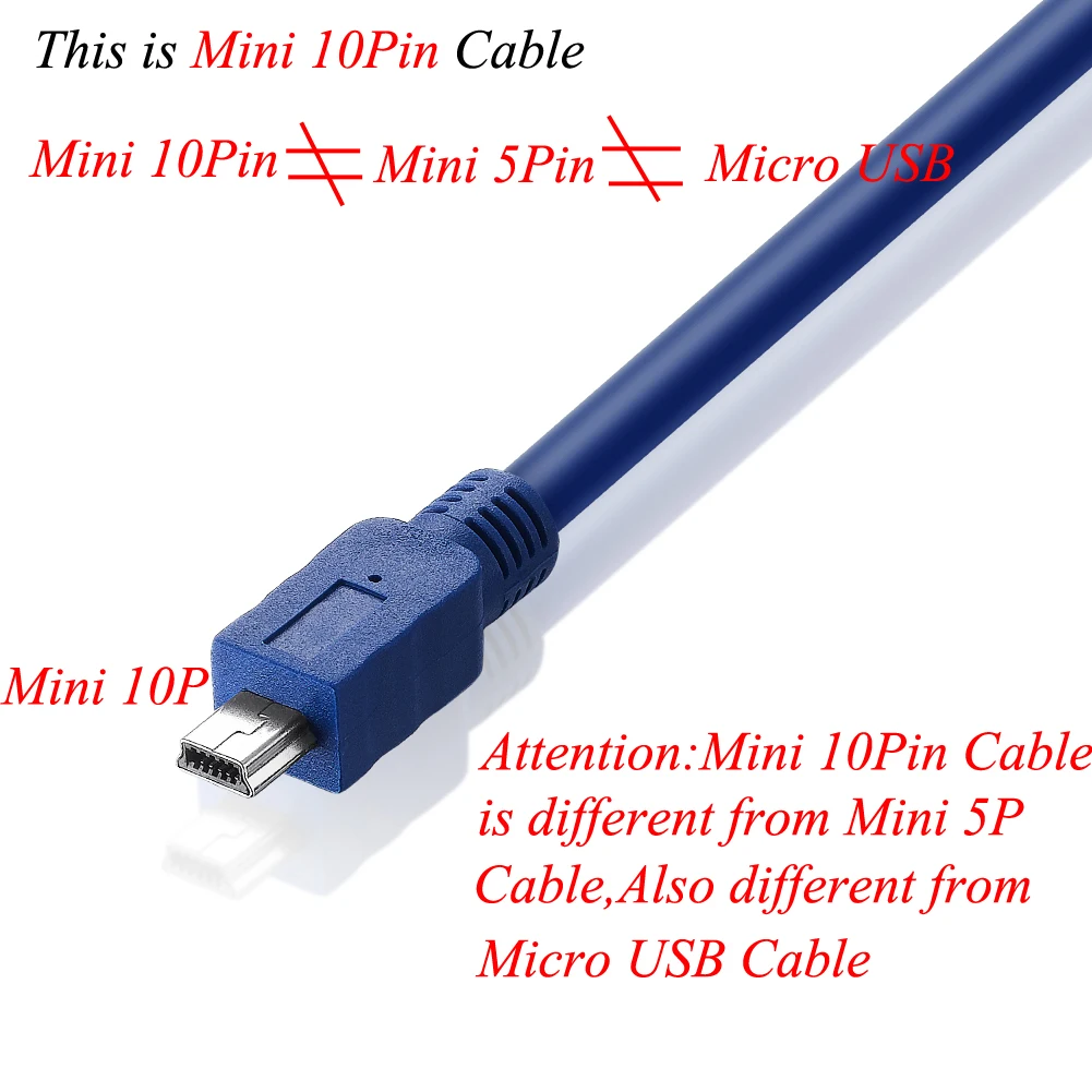 Bochara USB 3.0 typu męski do Mini 10-pinowy kabel danych podwójne ekranowanie (folia + pleciony) 30cm 60cm 1m 1.5m 1.8m 3m 5m