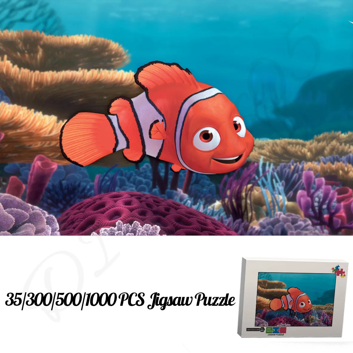 

Пазлы из мультфильма Disney для детей, пазлы-пазлы с Nemo Swam In The Ocean 35, 300, 500, 1000 деревянных пазлов с коробкой, игрушки и хобби