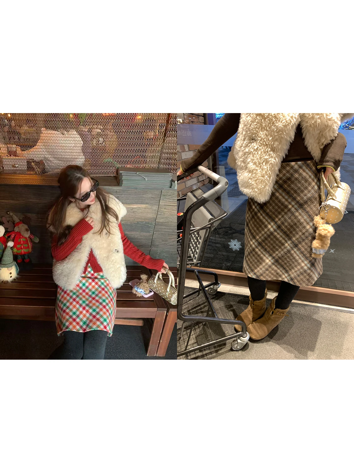 

Женская зимняя модная юбка Miu Sle Sweetheart 35 из шерстяной ткани в клетку, прямого кроя, утягивающая, в корейском стиле, дышащая, приятная к телу