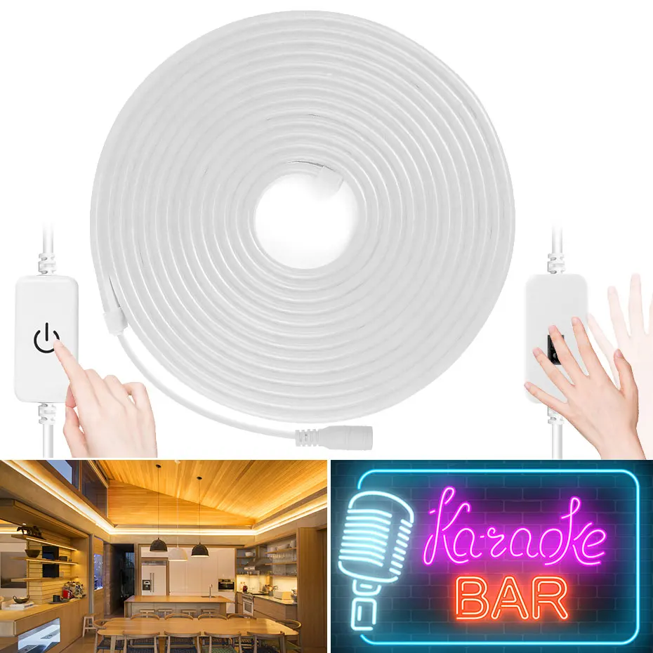 

Waterproof Neon Light 12V Dimmable Led Strip 1m 2m 3m 4m 5m Hand Sensor Led Neon Ribbon Tape For Room Outdoor Decoration