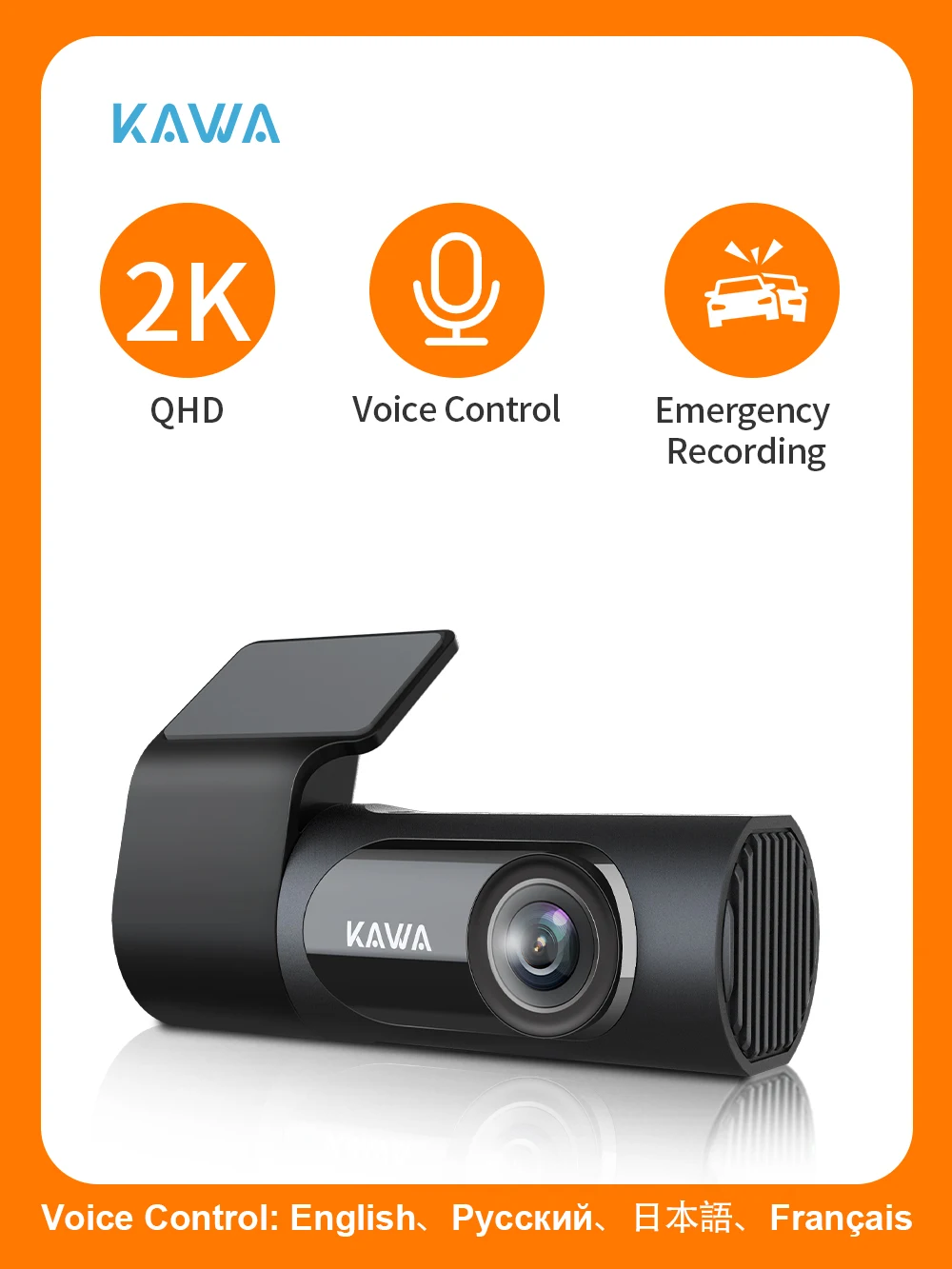 1440P KAWA Auto DVR D6 Dash Cam 2K Videorecorder WiFi/App/Stembediening Dash Camera WDR G-sensor Nachtzicht Verborgen Dashcam - afbeelding 2