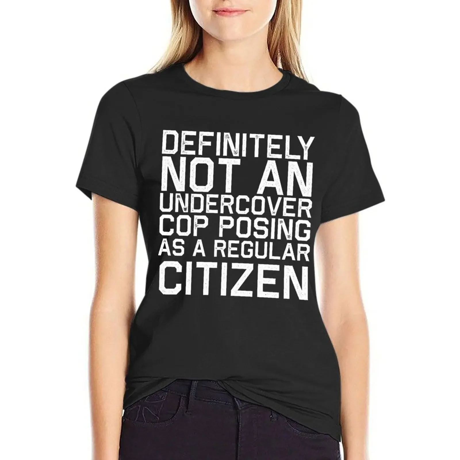 

Definitely Not A Cop Costume T-shirt cute tops oversized anime clothes Top Women