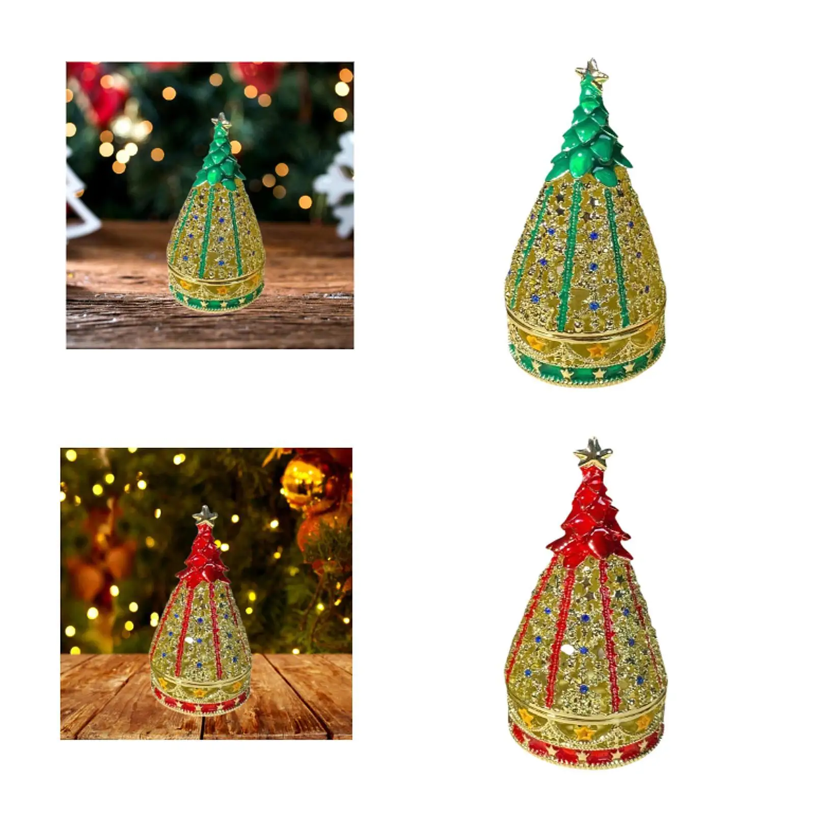 

Christmas Themed Jewelry Trinket Box - Handcrafted Collectible Storage
