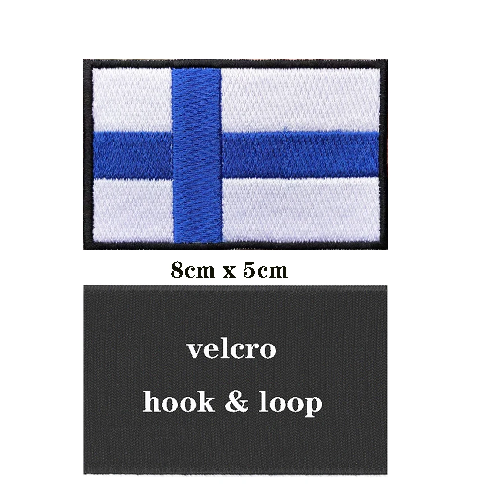 1PC fińska flaga finlandia łatki Armband haftowane Patch Hook & Loop lub haftowane naprasowanki odznaka wojskowy pasek