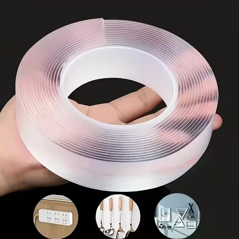 

Двойная нано-лента 3 м, супер прочная двусторонняя клейкая лента, прозрачная водонепроницаемая лента, термостойкость, украшение для ванной комнаты и дома