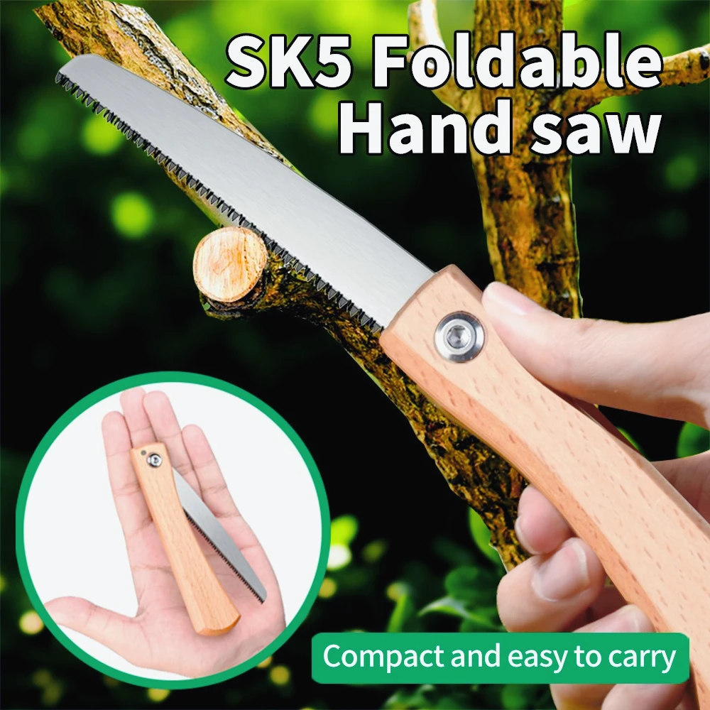 

Mini Folding Manual Saw Non-slip Wooden Handle Pull Foldable Saw Flush Cut Trim Saw for Handsaw Woodworking Plastic Cutting Tool