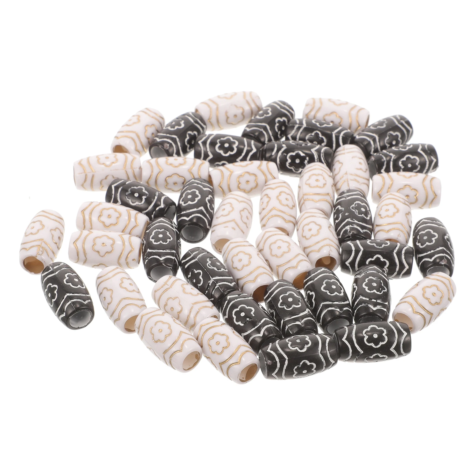 

60pcs Hair Beads Braiding Hair Decoration Tube Accessories Decorative Hollow Tube Plastic Bracelets Jewelry Tools