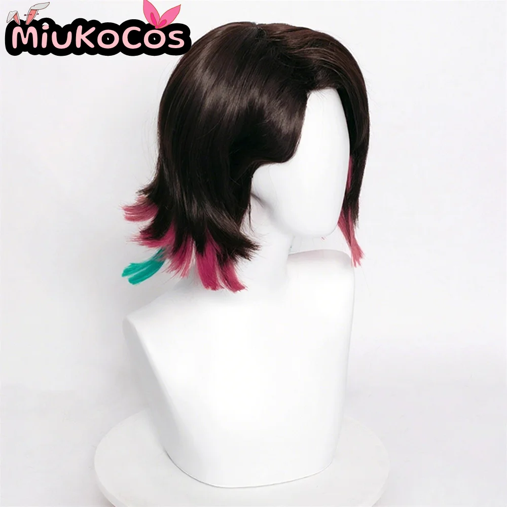 في المخزون Enmu شعر مستعار تأثيري MiukoCosplay أنيمي شيطان القاتل تأثيري