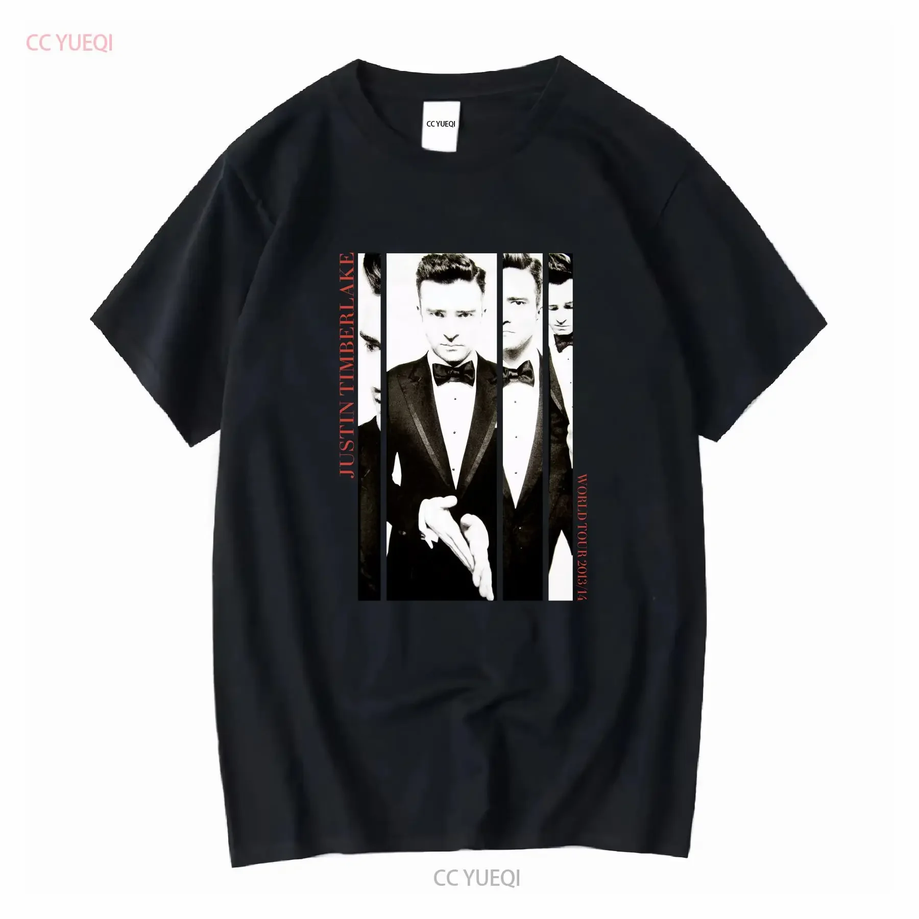 Justin Timberlake Suit Tie Tour World Dates 2013 14 2014 T-shirt à manches longues ou courtes vintage lavé unisexe