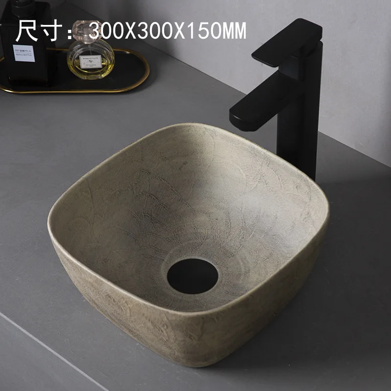 Picture 7: Basin retro courtyard wabi-sabi wind table basin art washbasin household balcony washbasin single basin outdoor creativity