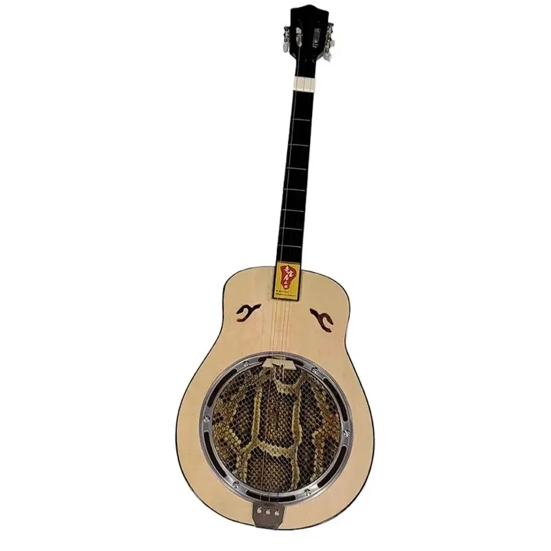 Wooden Sanxian QinQin Waist Shape 3 Strings Qin Whole Step Plucked Playing QinQin Handmade Chinese Traditional Instruments