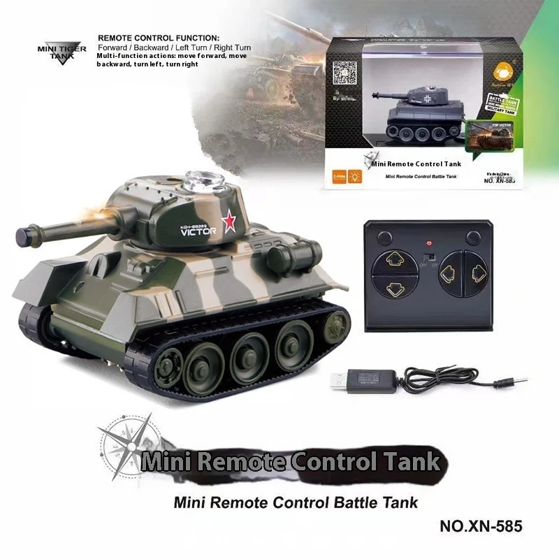 Mini tanque de control remoto para niños, simulación de cuatro vías, carga inalámbrica, tanque de control remoto, juguete, regalo de cumpleaños para niño
