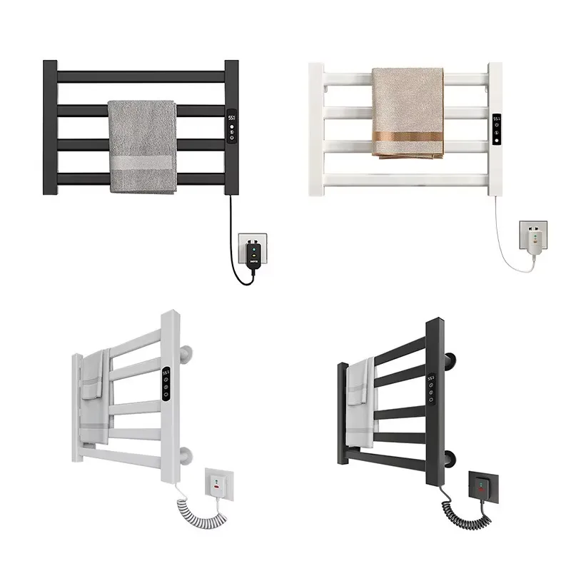 

Electric Towel Rack with Digital Display New Home Application Aluminum Alloy Heated Bathroom Towel Rack