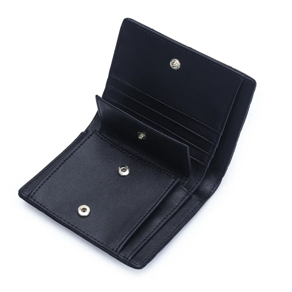 Women Wallets Small Bifold Luxury Leather Pocket Wallet Ladies Sheepskin Mini Short Purse with Hasp Coin Pocket