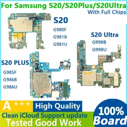 100% Working Unlocked Motherboard for Samsung Galaxy S20 G980F G981B S20 Ultra G988U G988B S20 Plus 5G G986B G986U Logic Boards