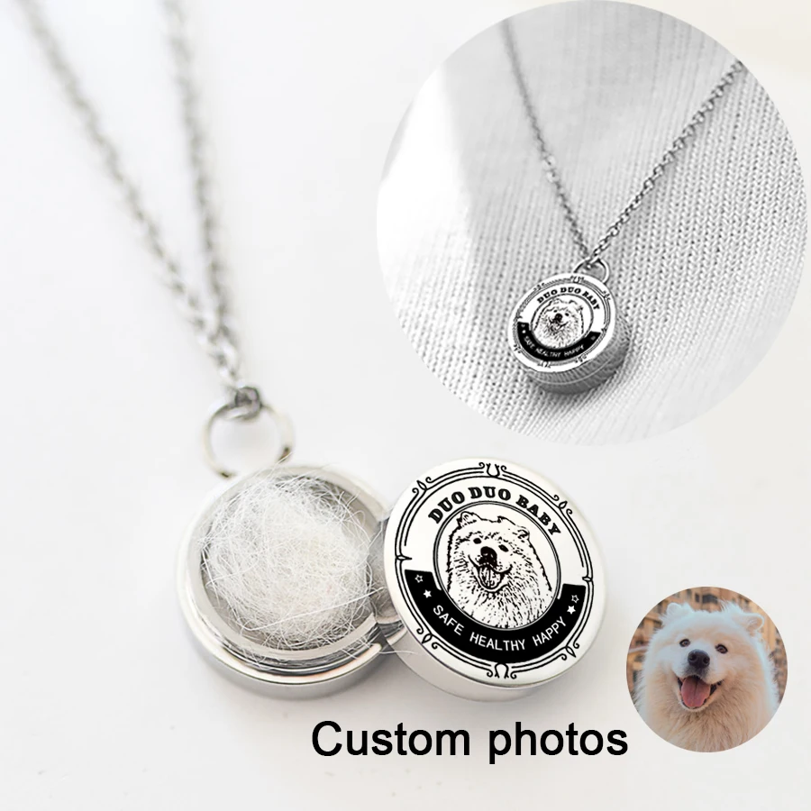 Stainless steel DIY Memorial Ashes Necklace Eternal Memory Cremation Urn Necklace Pet Dog Memorial Pendant - Exclusive pendant